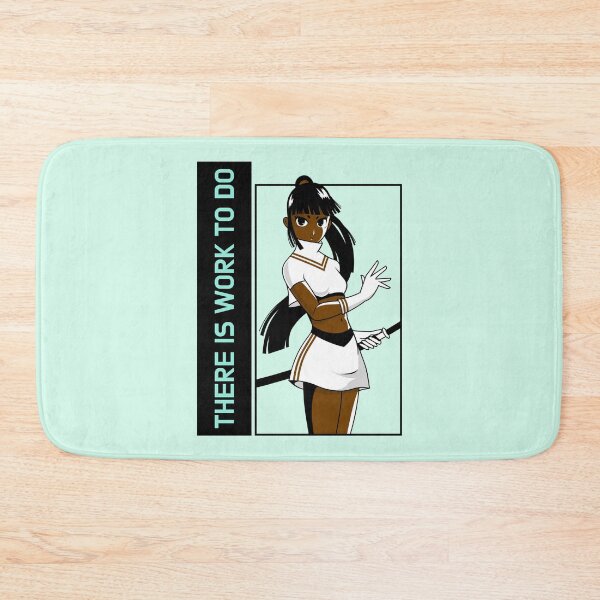 Item preview, There Is Work To Do Brown Skin Girl Warrior Black Girl Magic Anime Manga Unapologetically Black Afro Kpop Green Mint Design designed and sold by CreatedbyJR.