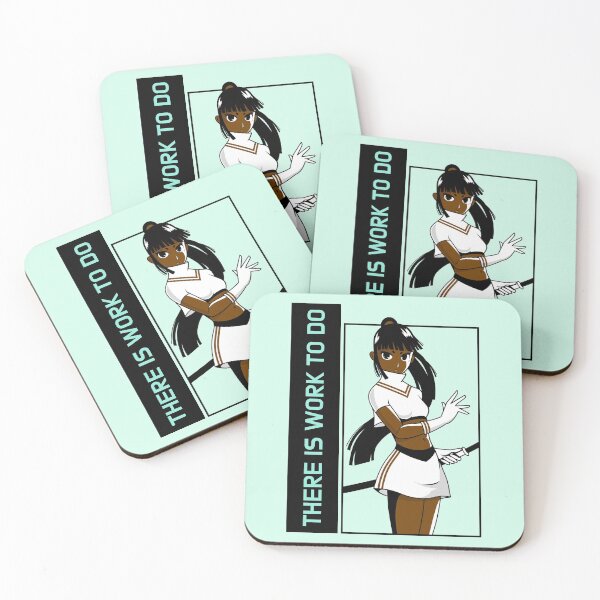 Item preview, There Is Work To Do Brown Skin Girl Warrior Black Girl Magic Anime Manga Unapologetically Black Afro Kpop Green Mint Design designed and sold by CreatedbyJR.
