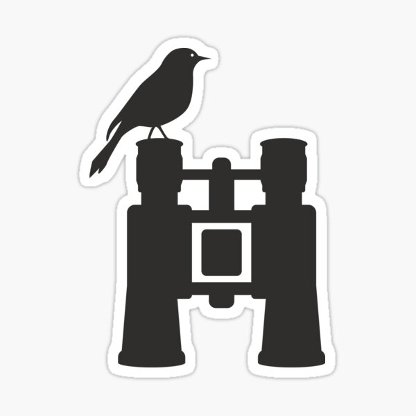 Bird on binoculars Sticker