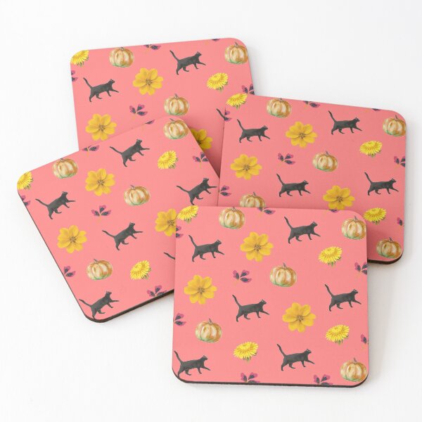 Item preview, Halloween Pumpkin & Black Cat pattern - Pumpkin & Flowers pattern - Autumn - Season of the Witch pattern designed and sold by UN-labelledGirl.