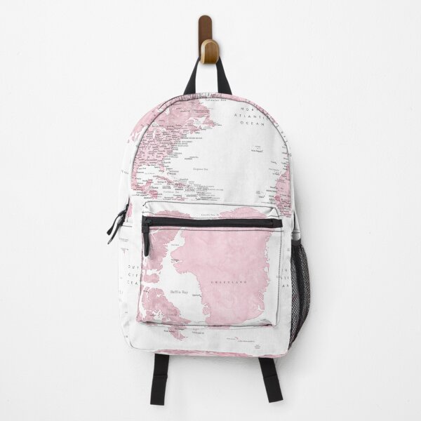 Item preview, Pink watercolor detailed world map designed and sold by blursbyai.