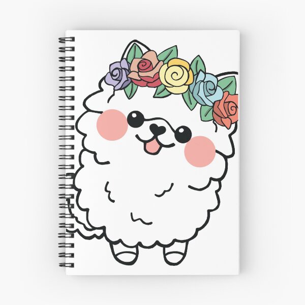 Item preview, White Pom with Flower Crown designed and sold by EAMcNamara.