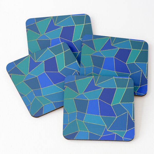 Item preview,  Mosaic, blue triangles  geometric pattern  designed and sold by MariaMarinova.