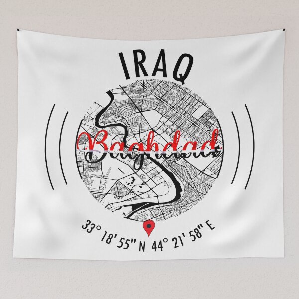 Item preview, Baghdad, IRAQ Road Map Art - Earth Tones designed and sold by hatimelhag.