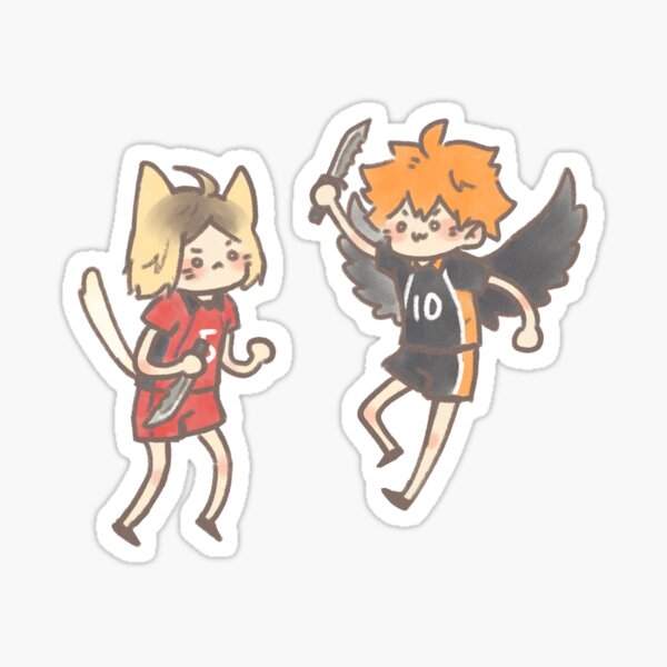 kenma hinata knife fight Sticker