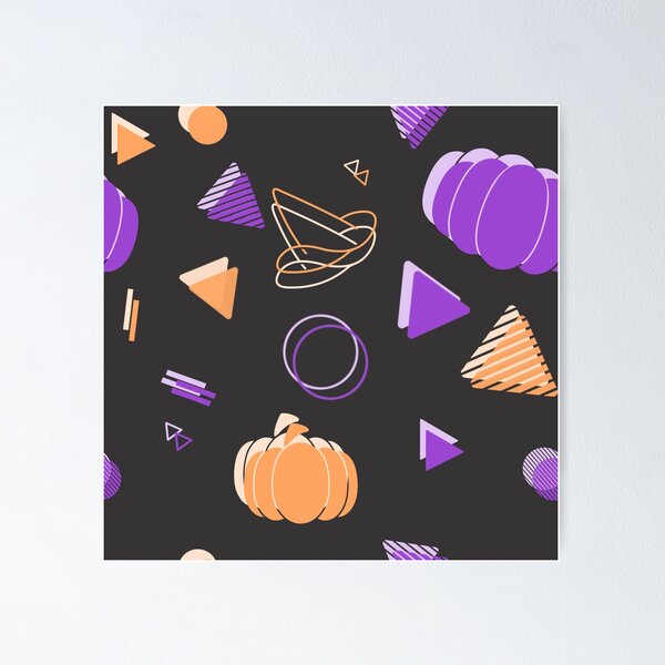 Item preview, Pumpkin Witch Hat 80s Memphis Inspired Pattern designed and sold by Takoto.