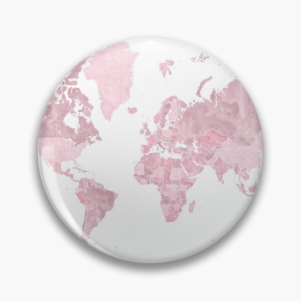 Item preview, Pink watercolor world map, Melit designed and sold by blursbyai.