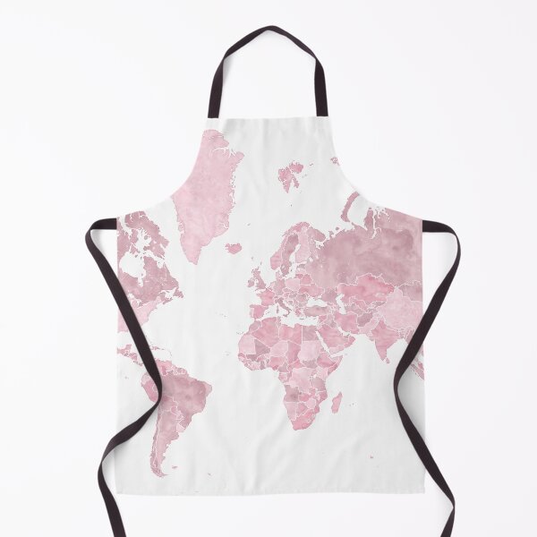 Item preview, Pink watercolor world map, Melit designed and sold by blursbyai.