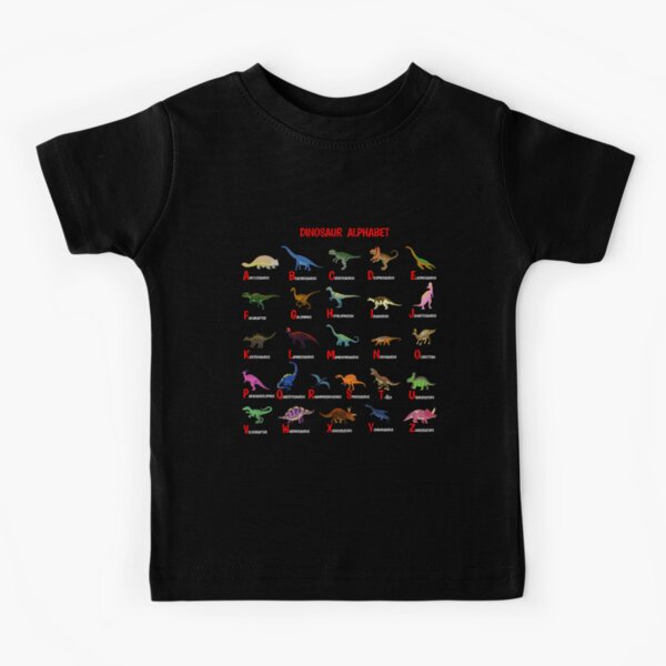 Dinosaur Alphabet, Funny Gift for Dinosaur Lovers Kids, Boys and Adults Kids T-Shirt