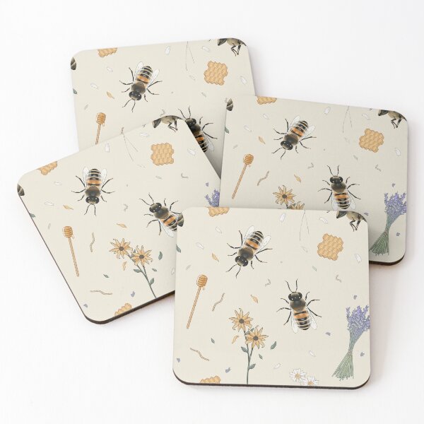 Cottagecore Bees Coasters (Set of 4)