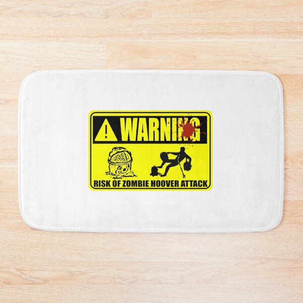 Item preview, zombie hoover attack warning sign funny design designed and sold by PabsCellaneous.