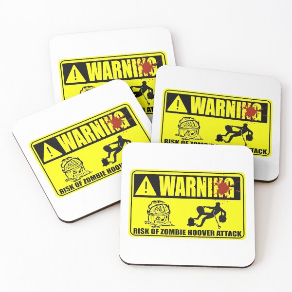 Item preview, zombie hoover attack warning sign funny design designed and sold by PabsCellaneous.