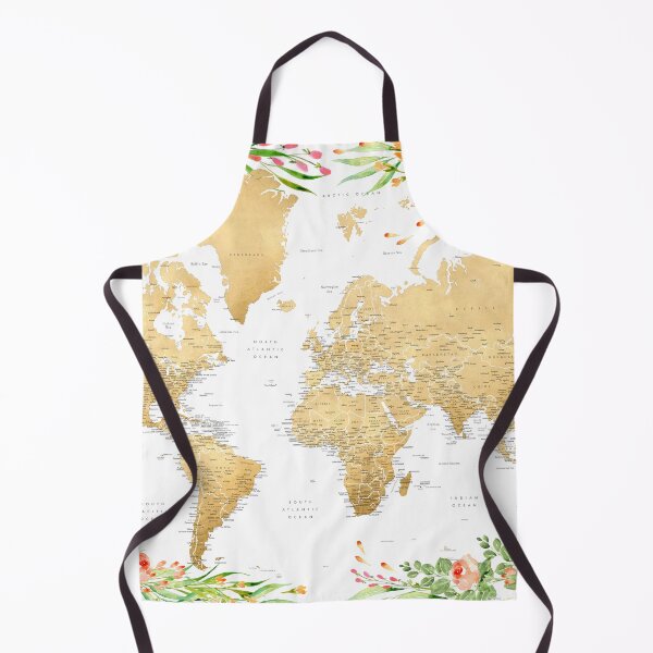 Item preview, Floral bohemian world map with cities, Blythe designed and sold by blursbyai.