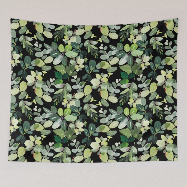 Item preview, Green Foliage on Black designed and sold by Sidetracks.