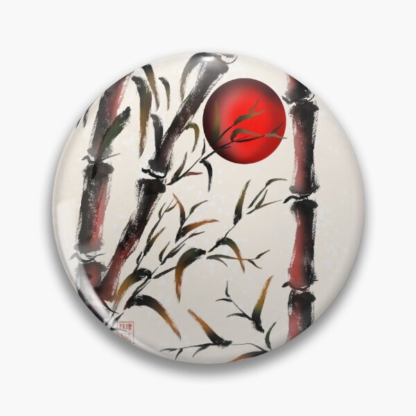 Item preview, Sumie bamboo forest with a red rising sun designed and sold by CuisineCat.