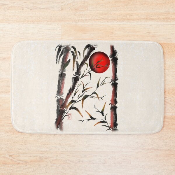 Item preview, Sumie bamboo forest with a red rising sun designed and sold by CuisineCat.