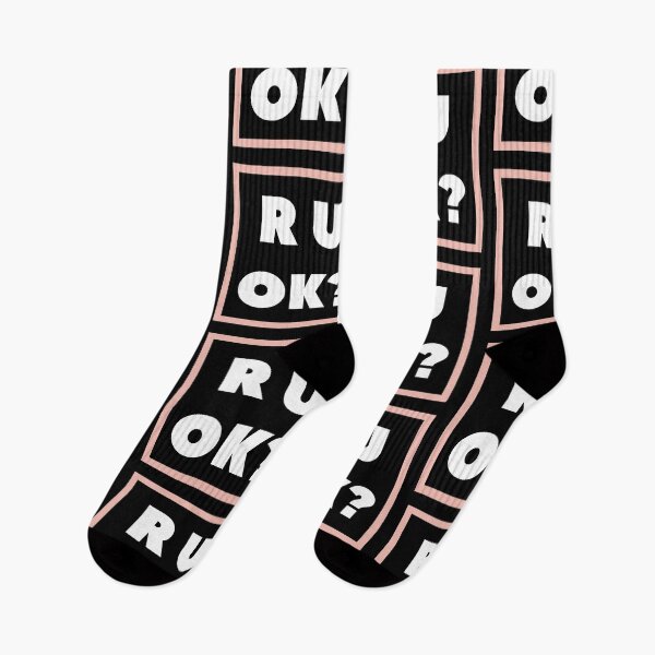 Item preview, r u ok? black and pink designed and sold by violetcho.