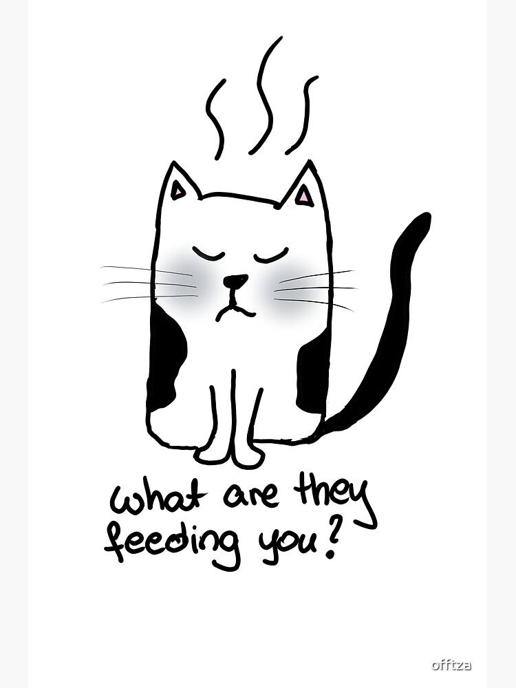 Carte De Vœux Doodle De Chat Malodorant Par Offtza Redbubble