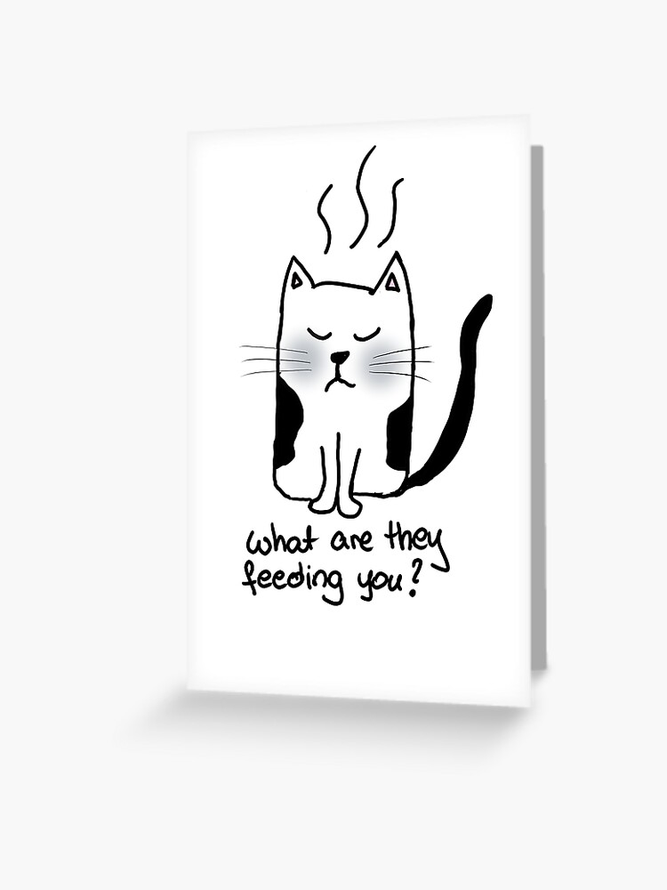 Carte De Vœux Doodle De Chat Malodorant Par Offtza Redbubble