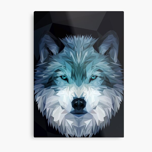 Wolf Low-poly Metal Print
