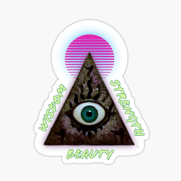 Item preview, Wisdom Strength and Beauty All Seeing Eye Setting Sun Egyptian Gothic Emo Goth Illuminati Masonic  designed and sold by Funtimedesign.