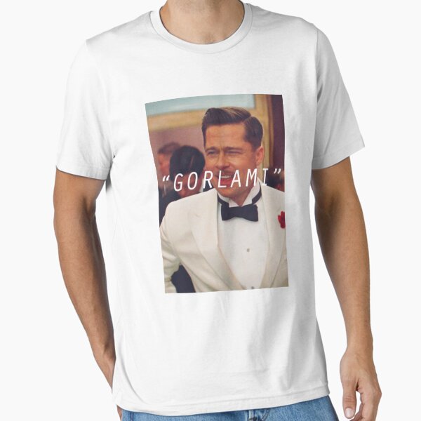 Vista previa del artículo con la obra «Camiseta Inglourious Basterds 'Gorlami' Brad Pitt», diseñado y vendido por Saka Sama.