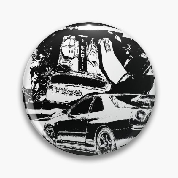 Artikelvorschau, Skyline R34 + Motor [Schwarz und Weiß] entworfen und verkauft von oldschooljdm.