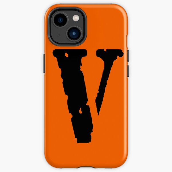 Logotipo de Vlone negro sobre amarillo Funda resistente para iPhone