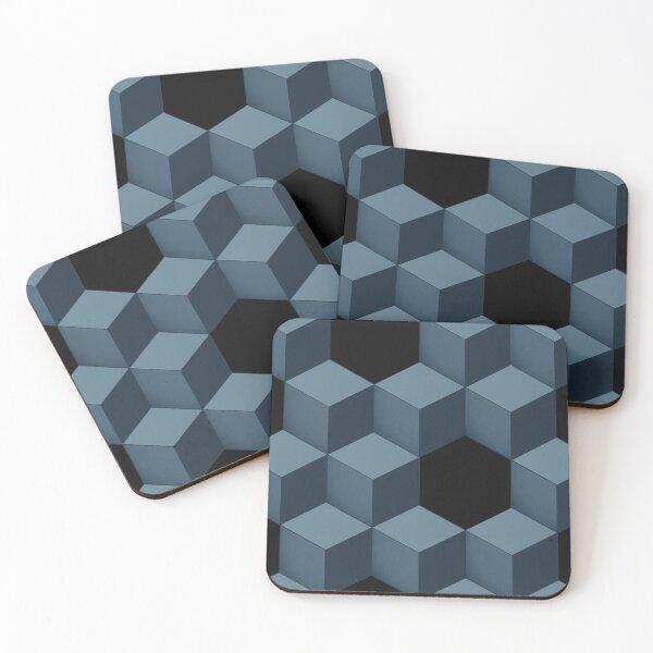 Item preview, Simple 3D blue cubes pattern designed and sold by holdmypixels.