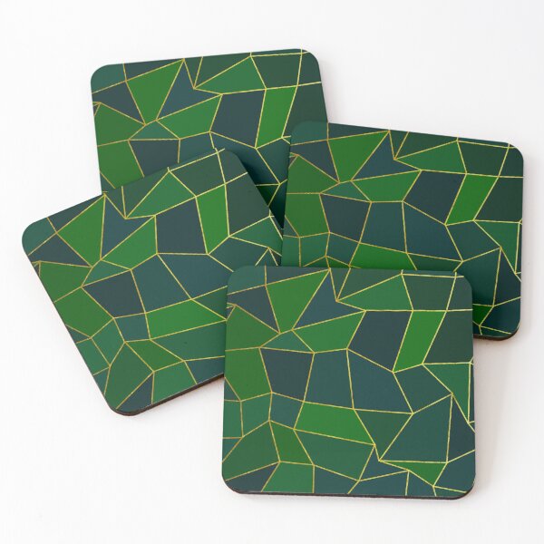 Item preview, Mosaic, green triangles  geometric pattern  designed and sold by MariaMarinova.