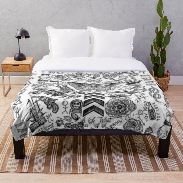 One Direction Tattoos Throw Blanket