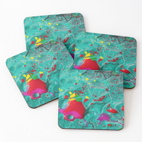 Item preview, Color flow turquoise red speckles designed and sold by amagaclothing.