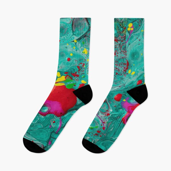 Item preview, Color flow turquoise red speckles designed and sold by amagaclothing.