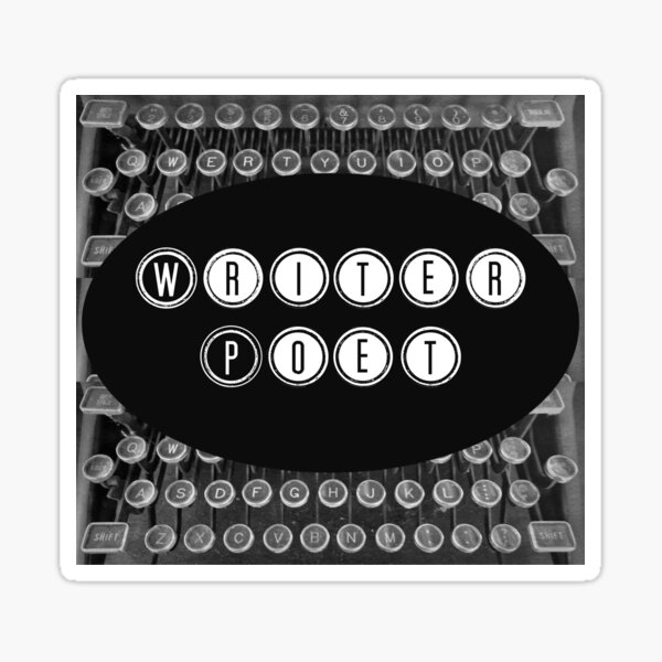  Writer Poet- Typewriter Keys-Pearl S. Buck Sticker