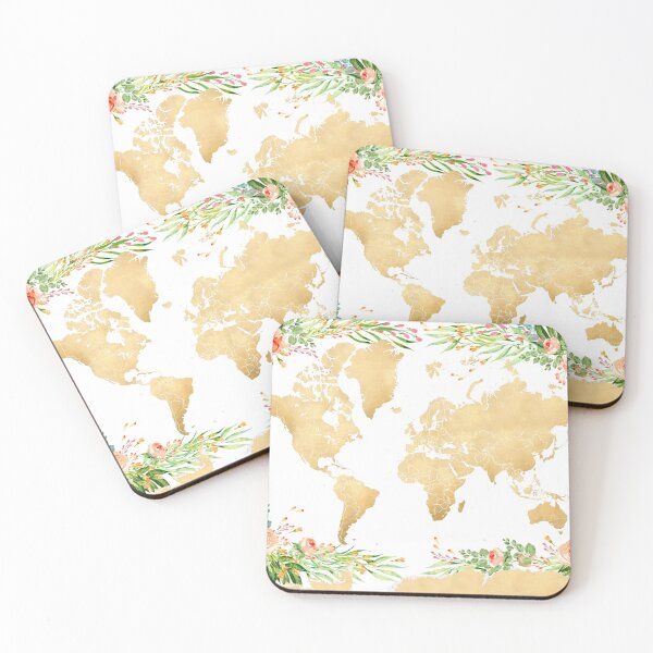 Item preview, Floral bohemian world map, Blythe designed and sold by blursbyai.