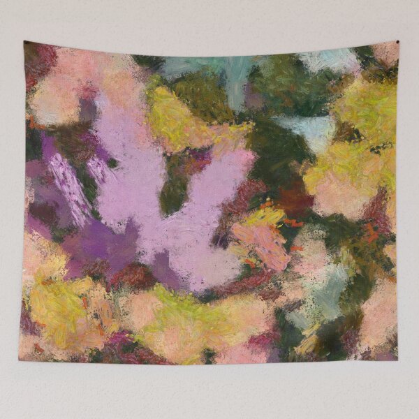 Item preview, Abstract painting in French impressionists style (pink, yellow, green) designed and sold by AnnaMelekhina.