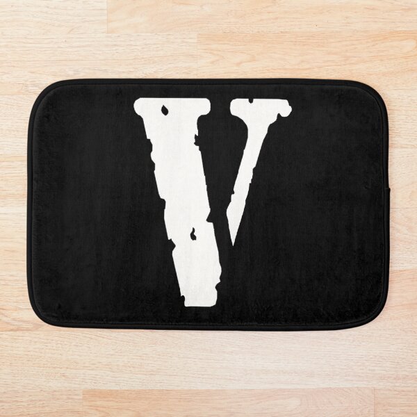 Vlone logo White On Black Bath Mat