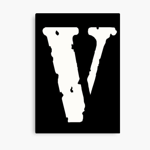 "Vlone logo White On Black" Canvas Print by SaharAlfadil