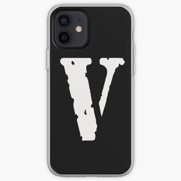 Logotipo de Vlone blanco sobre negro Funda blanda para iPhone