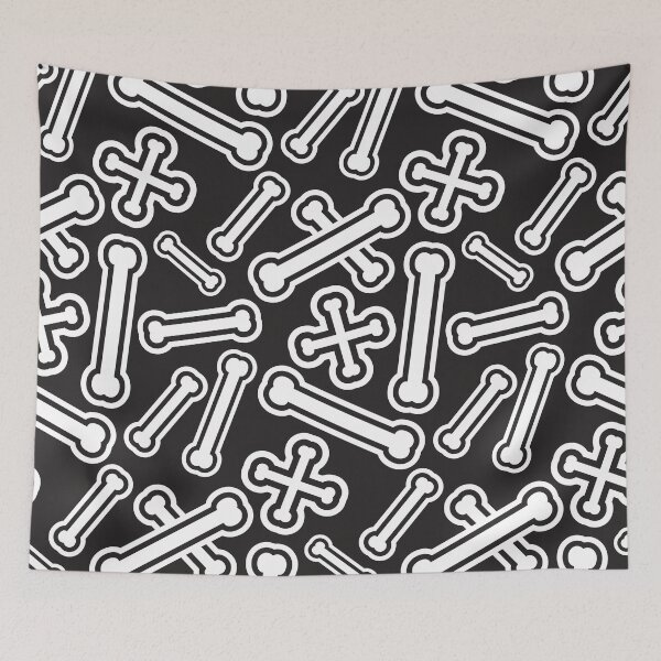 Item preview, Monochrome Bones Halloween Pattern designed and sold by MclaughlinGifts.