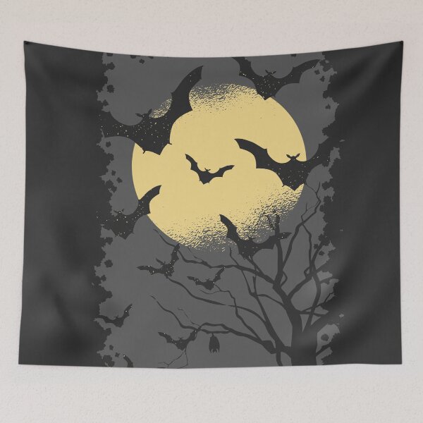 Item preview, Spooky Bat Colony | Cauldron of Bats Flying Over the Moon designed and sold by SLAG-Creative.