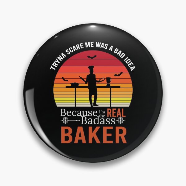 Item preview, Funny Retro Halloween Bad ass Baker t shirt design designed and sold by anins-azuree.