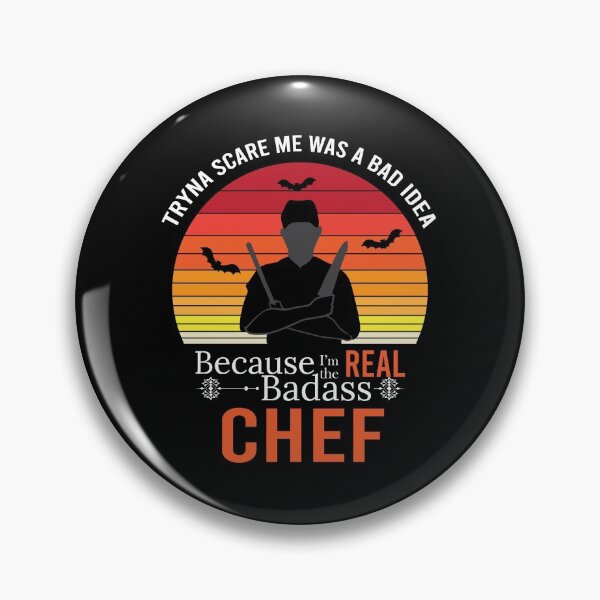 Item preview, Funny Retro Halloween Bad ass Chef t shirt design for Chef designed and sold by anins-azuree.