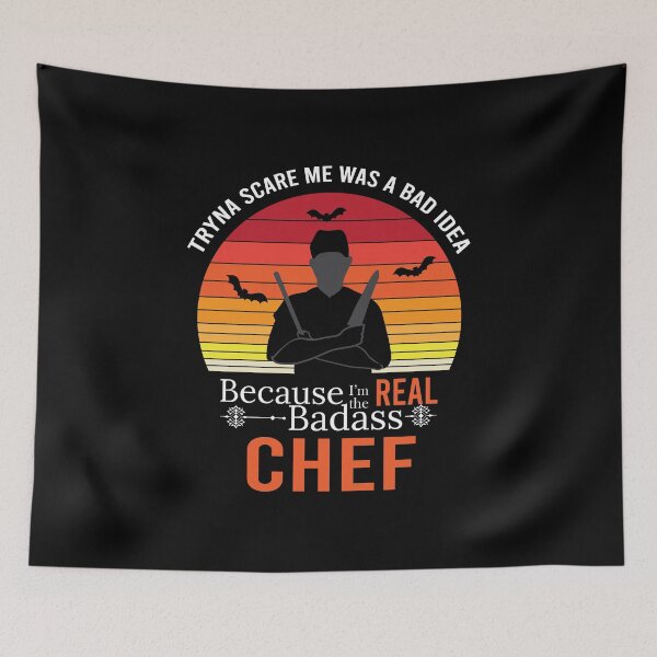 Item preview, Funny Retro Halloween Bad ass Chef t shirt design for Chef designed and sold by anins-azuree.