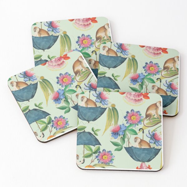 Item preview, Floral Monkeys in Umbrella designed and sold by TeeFuns.