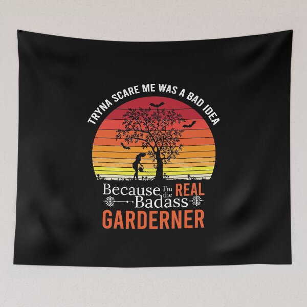 Item preview, Funny Retro Halloween Bad ass gardener t shirt design for gardeners designed and sold by anins-azuree.
