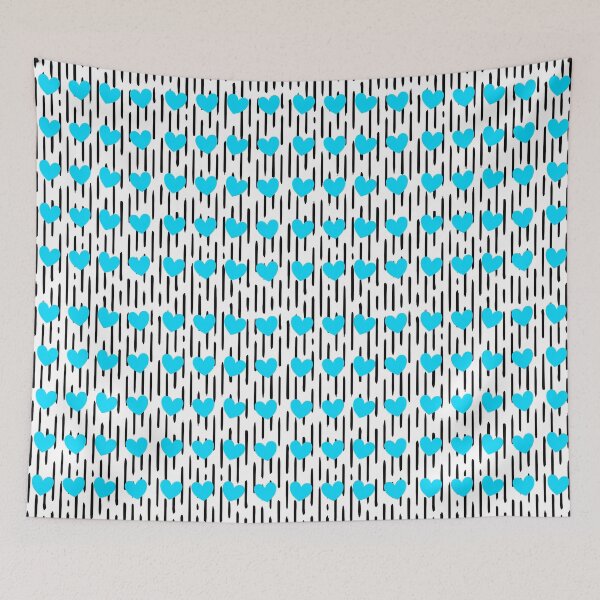 Item preview, Preppy Style Black Stripes and Heart Pattern designed and sold by jpjournals.
