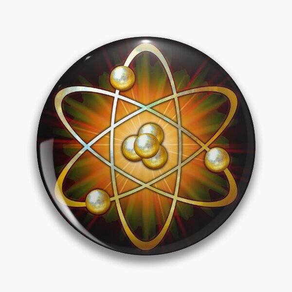 Item preview, Gold Atomic Circuit with electrons and nucleus designed and sold by Naumaddic Arts.