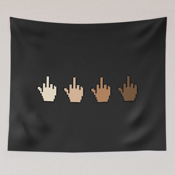Item preview, 8 Bit Fuck You Emoji in Skin Colors (Black) designed and sold by mydoodlesateme.