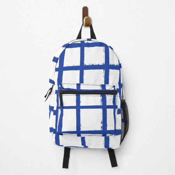 Item preview, Blue and White Abstract Grid Lines designed and sold by OpalEllery.